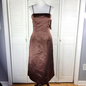 Bill Levkoff Clasics women 12 sand sable bridesmaid dress spaguetti strap